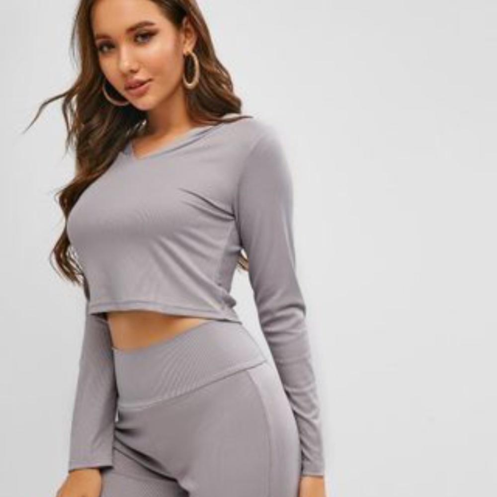 Zaful ribbed jogger set